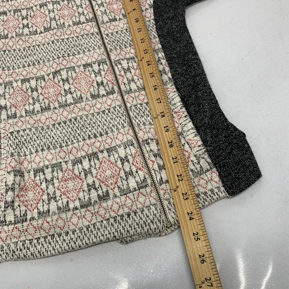 Lucky Brand Sweater Jacket Woman Medium Geometric Asymmetrical Zip Business Work